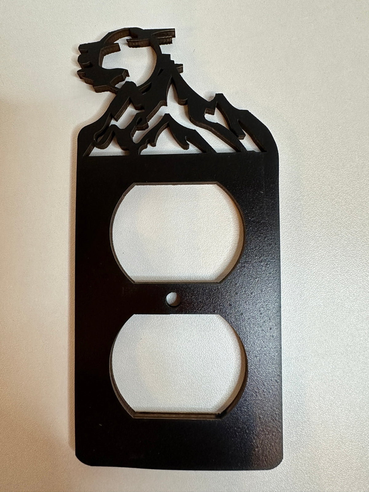 Rockies with Sun duplex outlet cover - black with mountain and sun silhouette