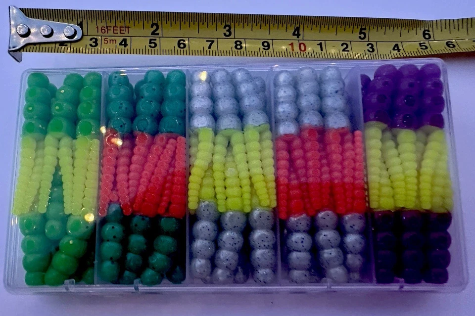 70pc Round Segment Crappie Grubs Kit Soft Plastic Panfish Bass Bait w/ Box
