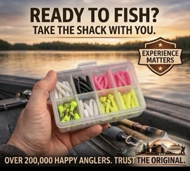 Trout Magnet Kit 81pc Mini Fishing Kit w/ 8 Compartment Box | Jigs & Worms
