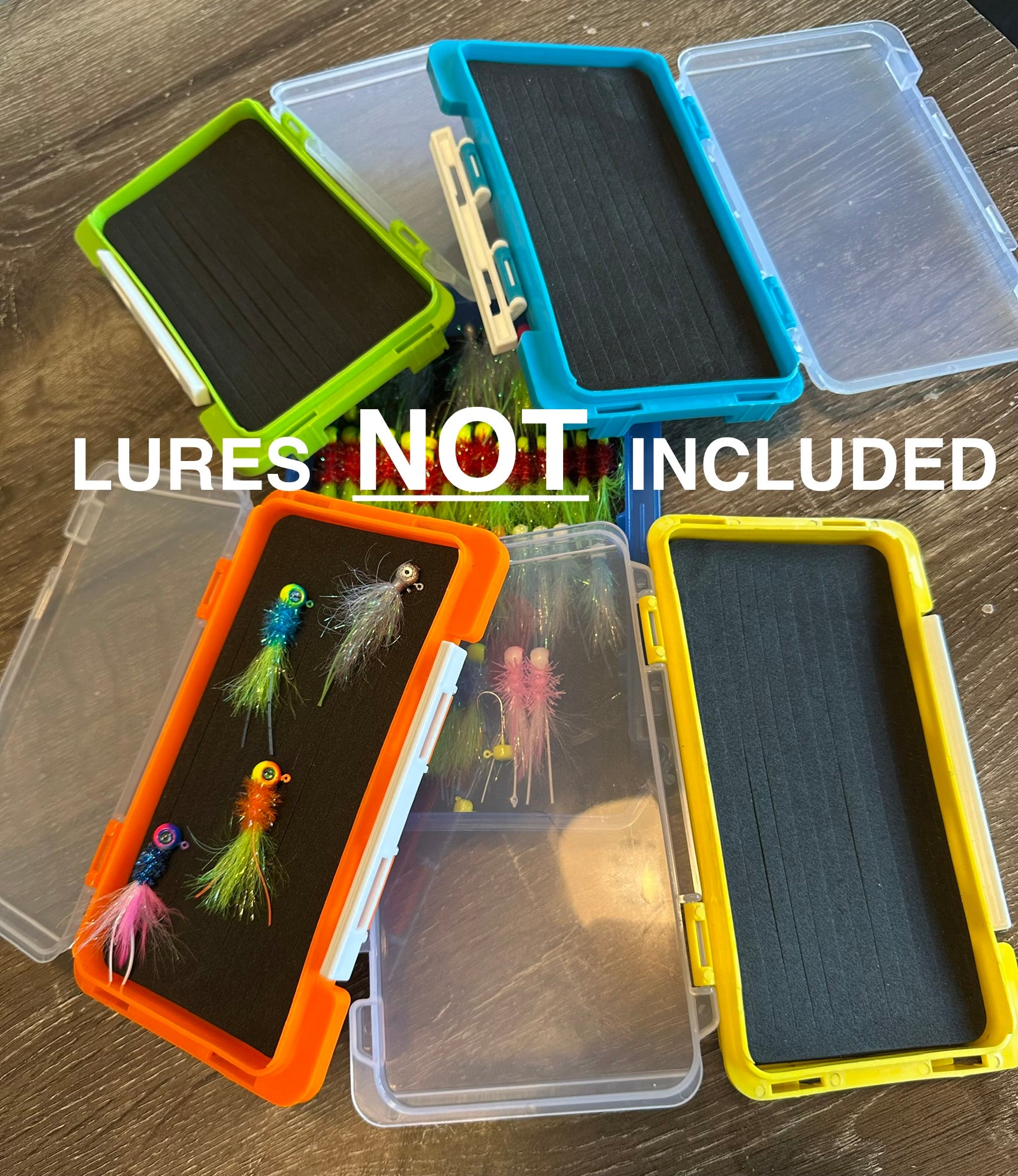 Fly Fishing Jig Box w/ Slit Foam Insert Double Sided Tackle Box 4 Colors NEW