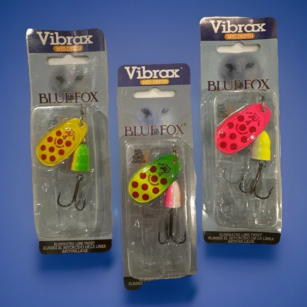 Blue Fox Vibrax Spinner 3 Pack-Size 4 “Aggressive Dirty Water”Kit - Bass /Trout