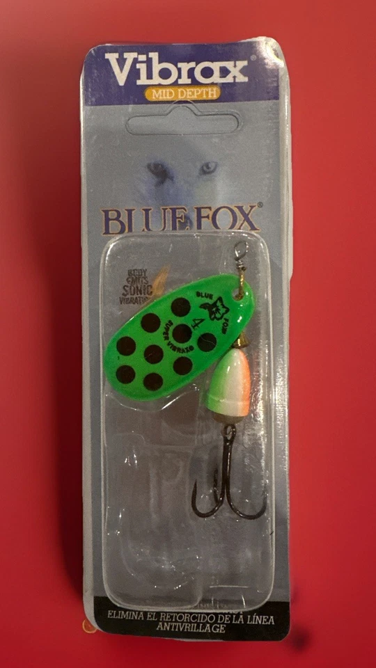 Blue Fox Vibrax Spinner 3 Pack-  Size 4 “High Visibility” Pack Fire Tiger/Orange