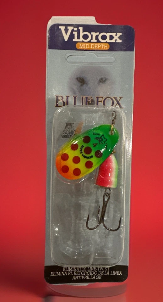 Blue Fox Vibrax Spinner 3 Pack-  Size 4 “High Visibility” Pack Fire Tiger/Orange