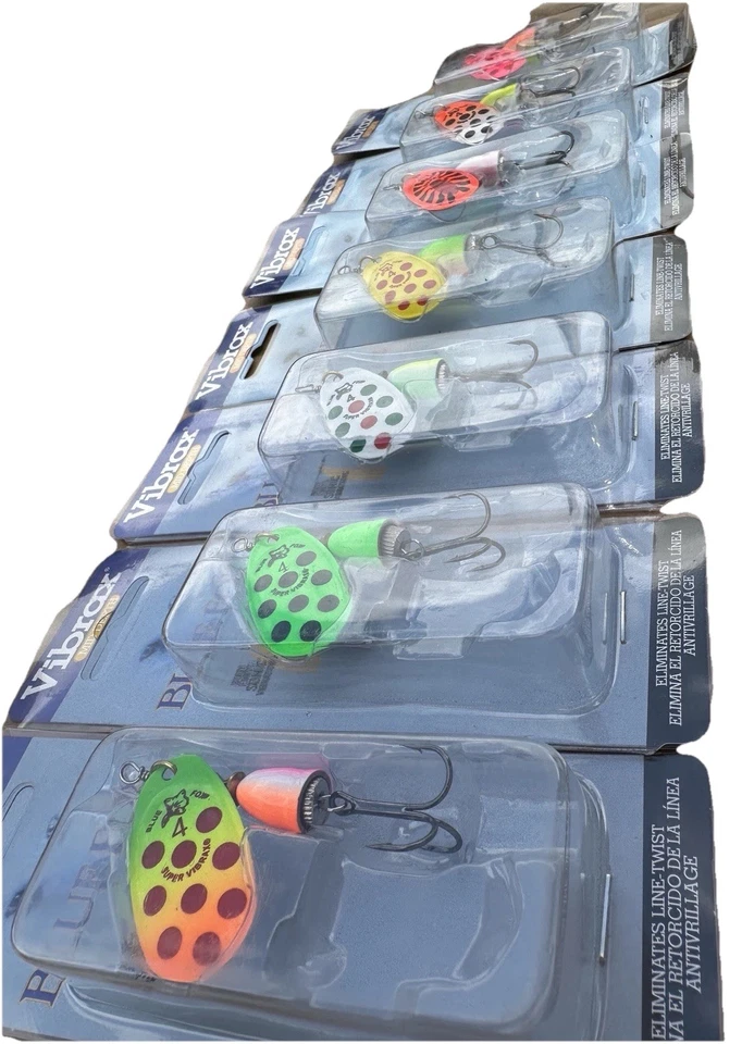 Blue Fox Vibrax Spinner - Lot of 7 Lures - Size #4 Mid Depth Fishing Lures