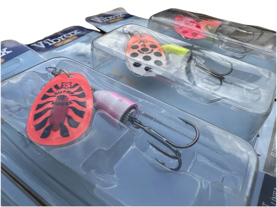 Blue Fox Vibrax Spinner - Lot of 7 Lures - Size #4 Mid Depth Fishing Lures