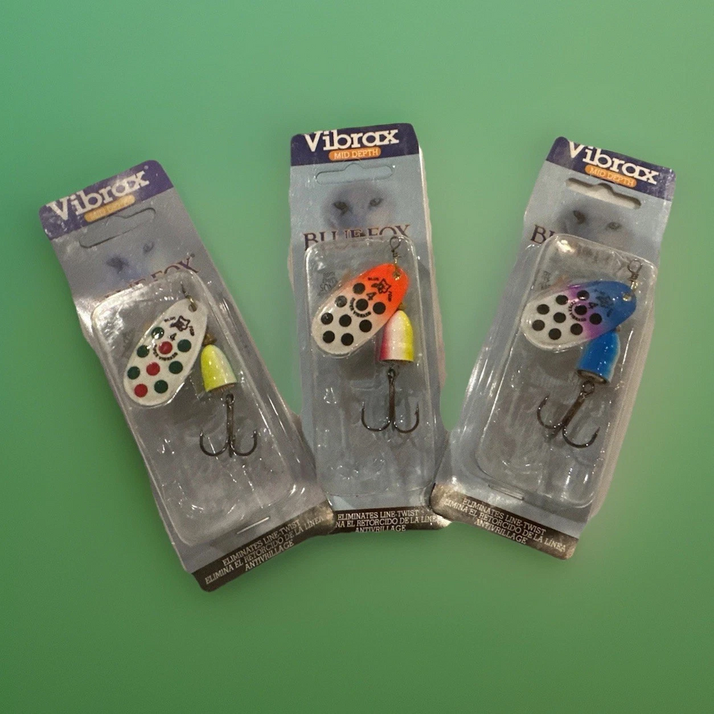 Blue Fox Vibrax Spinner 3 Pack Size 4 “Mixed Conditions Colors” Kit Trout / Bass