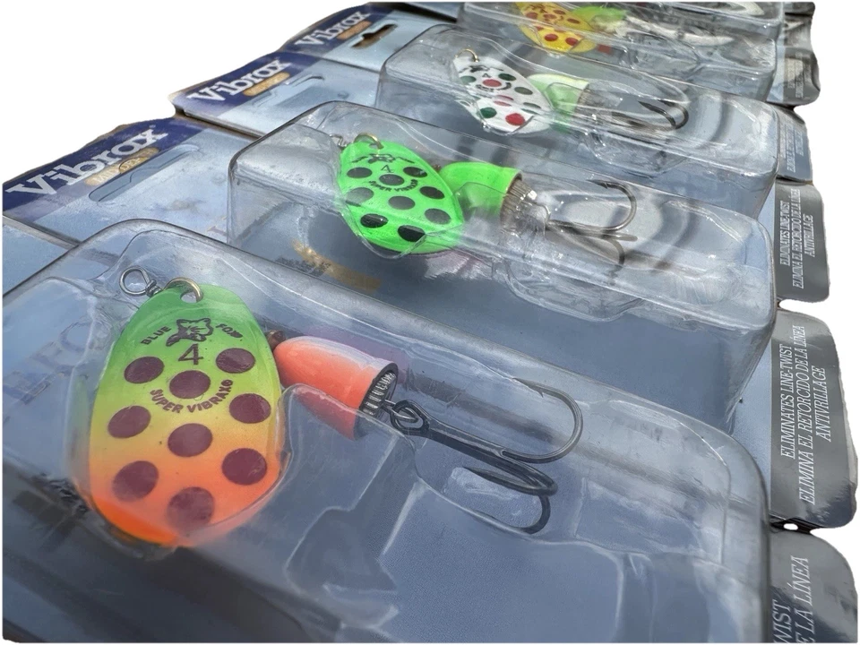 Blue Fox Vibrax Spinner - Lot of 7 Lures - Size #4 Mid Depth Fishing Lures