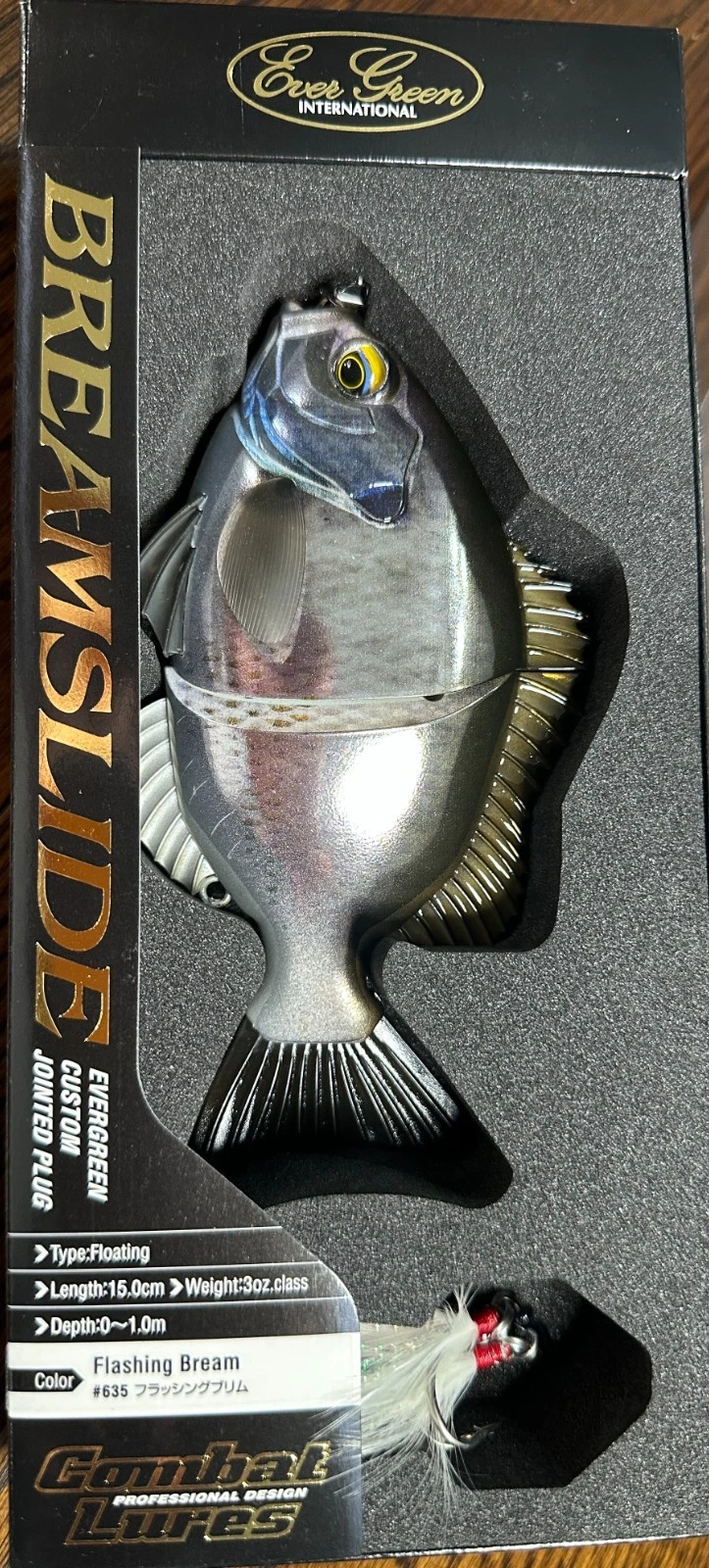 Evergreen Breamslide Combat Series Swimbait 15cm 3oz Flashing Bream #635 NEW