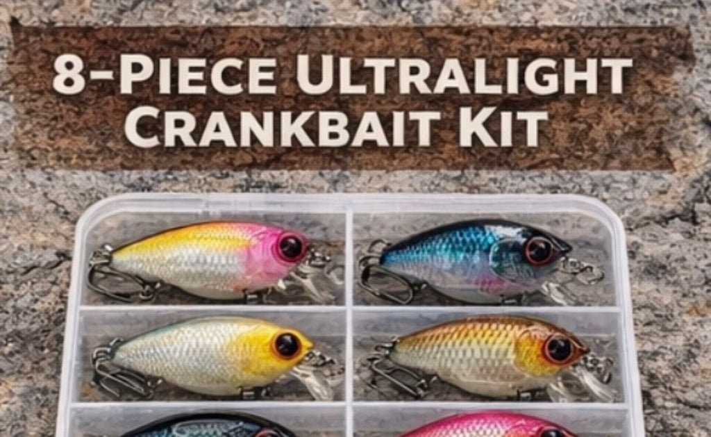 8pc Ultralight Crankbait Kit Fishing Lures Bass Trout Panfish Tackle Box Set