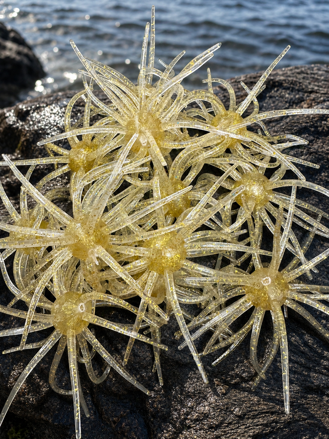 25mm Urchin Sand Gold Flake Floating TPE Soft Bait