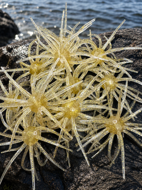 25mm Urchin Sand Gold Flake Floating TPE Soft Bait