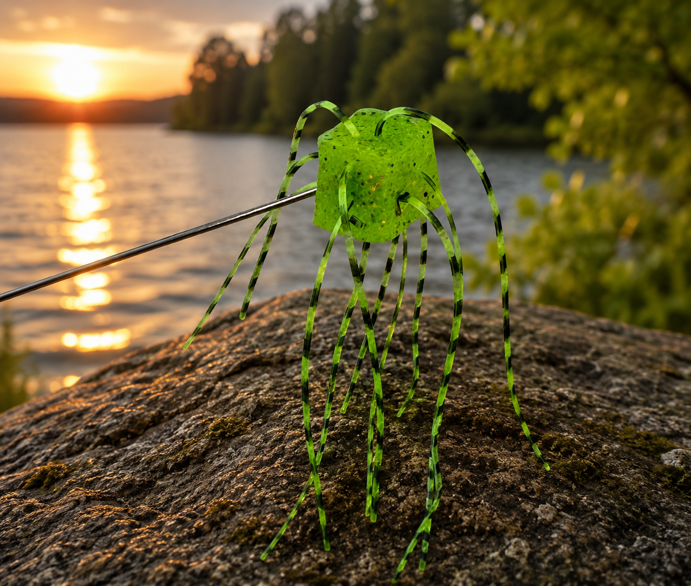 Fuzzy Dice Finesse Baits – Green Gold Flake (2 Pack)