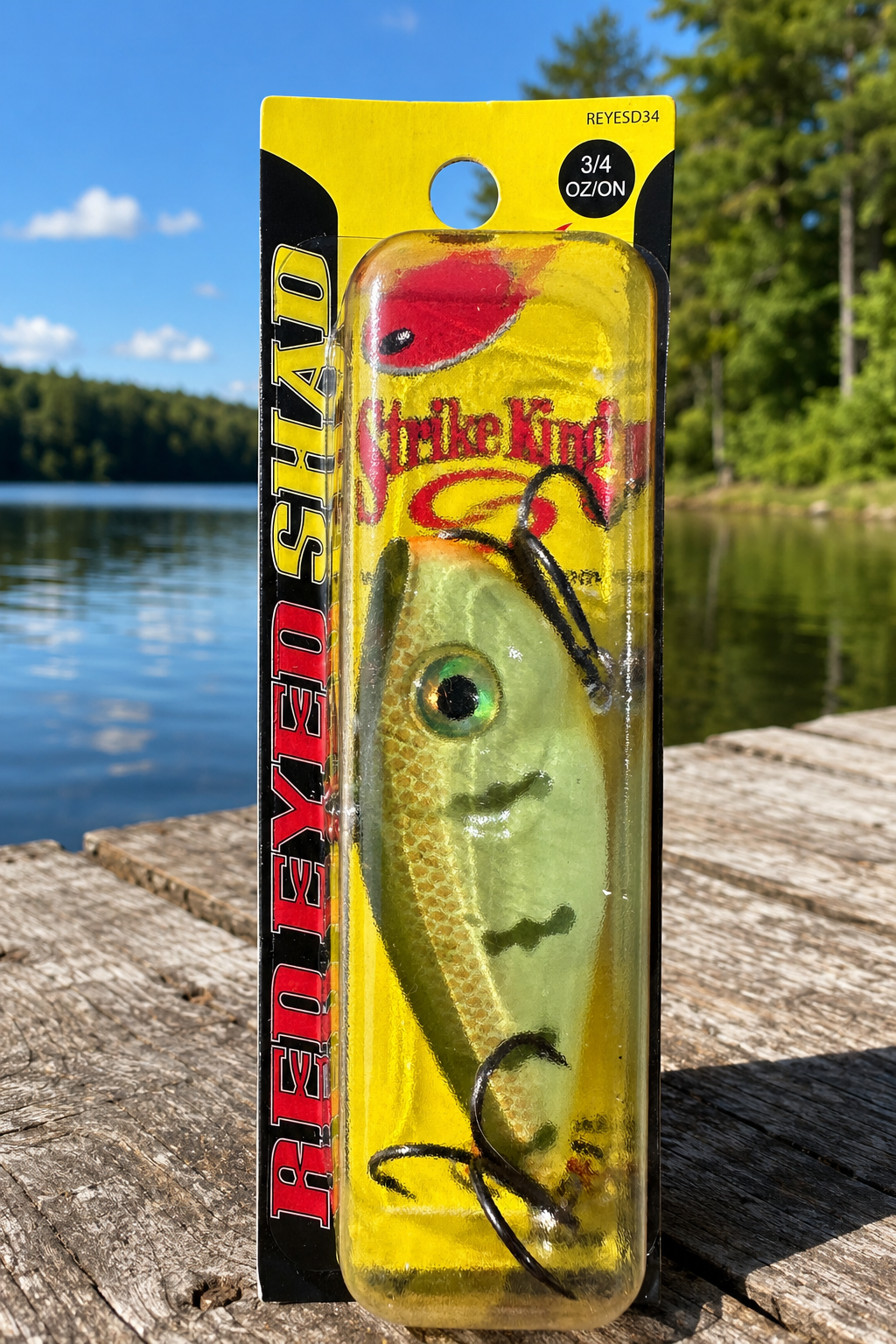 Strike King Red Eyed Shad 3/4 oz Lipless Crankbait Chartreuse Perch