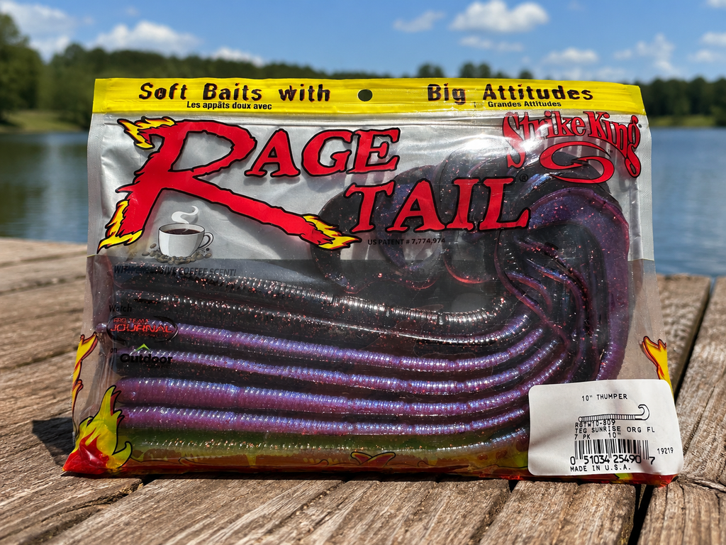 Strike King Rage Tail Rage Craw Tequila Sunrise Soft Baits 7pk Bass Fishing Lure