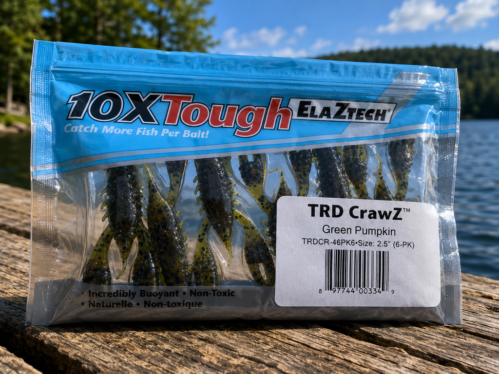 Z-Man TRD CrawZ 2.5" Green Pumpkin 6pk ElaZtech Ned Rig Bass Fishing Bait