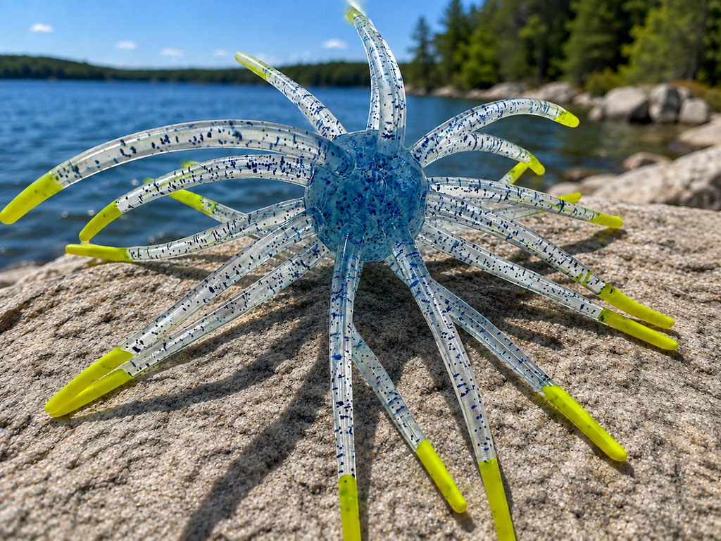 25mm TPE Urchin Style Soft Bait Ocean Chartreuse Tips Bass Saltwater Lure