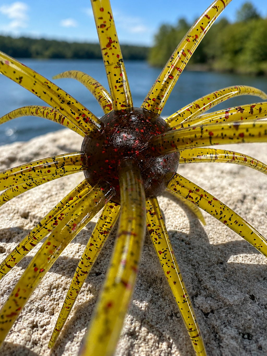 25mm TPE Urchin Style Floating Soft Bait Light Brown Red Flake Lure