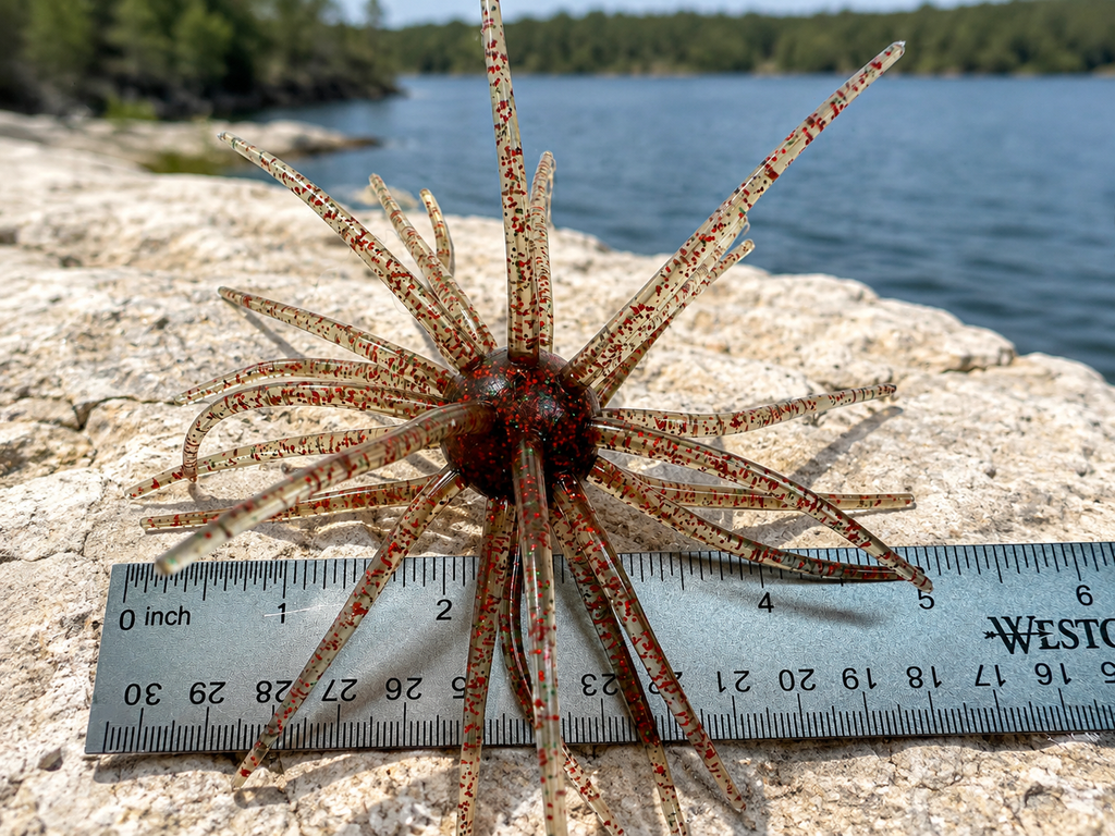 25mm Urchin Coike Style TPE Soft Bait Light Brown Red Green Flake