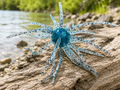 25mm Urchin Caribbean Blue Sparkle Floating TPE Soft Bait Single Lure