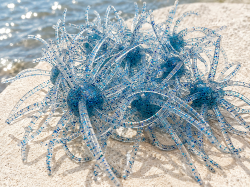 25mm Urchin Caribbean Blue Sparkle Floating TPE Soft Bait Single Lure
