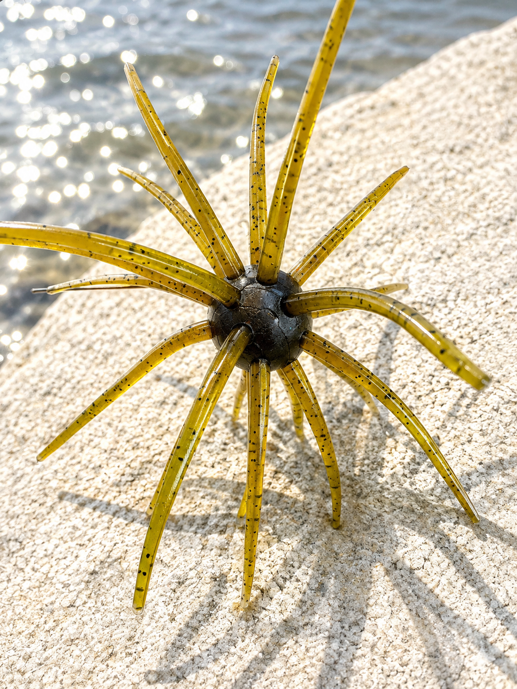 25mm Urchin Light Green Pumpkin Black Red Flake TPE Floating Soft Bait
