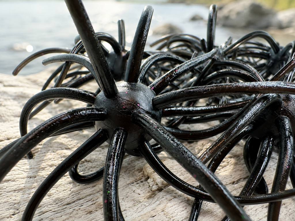 25mm Urchin Onyx Black Pepper Flake Floating TPE Soft Bait