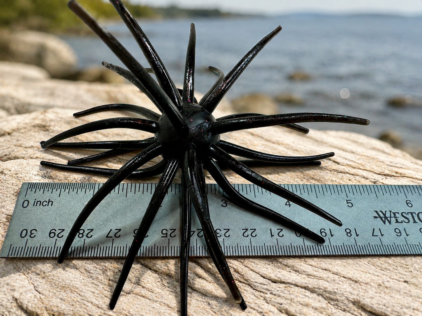 25mm Urchin Onyx Black Pepper Flake Floating TPE Soft Bait
