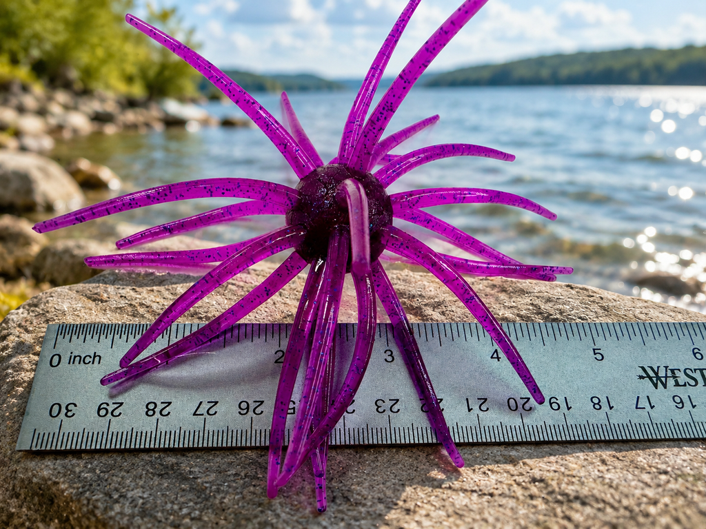 25mm Urchin Wine Blue Flake Floating TPE Soft Bait