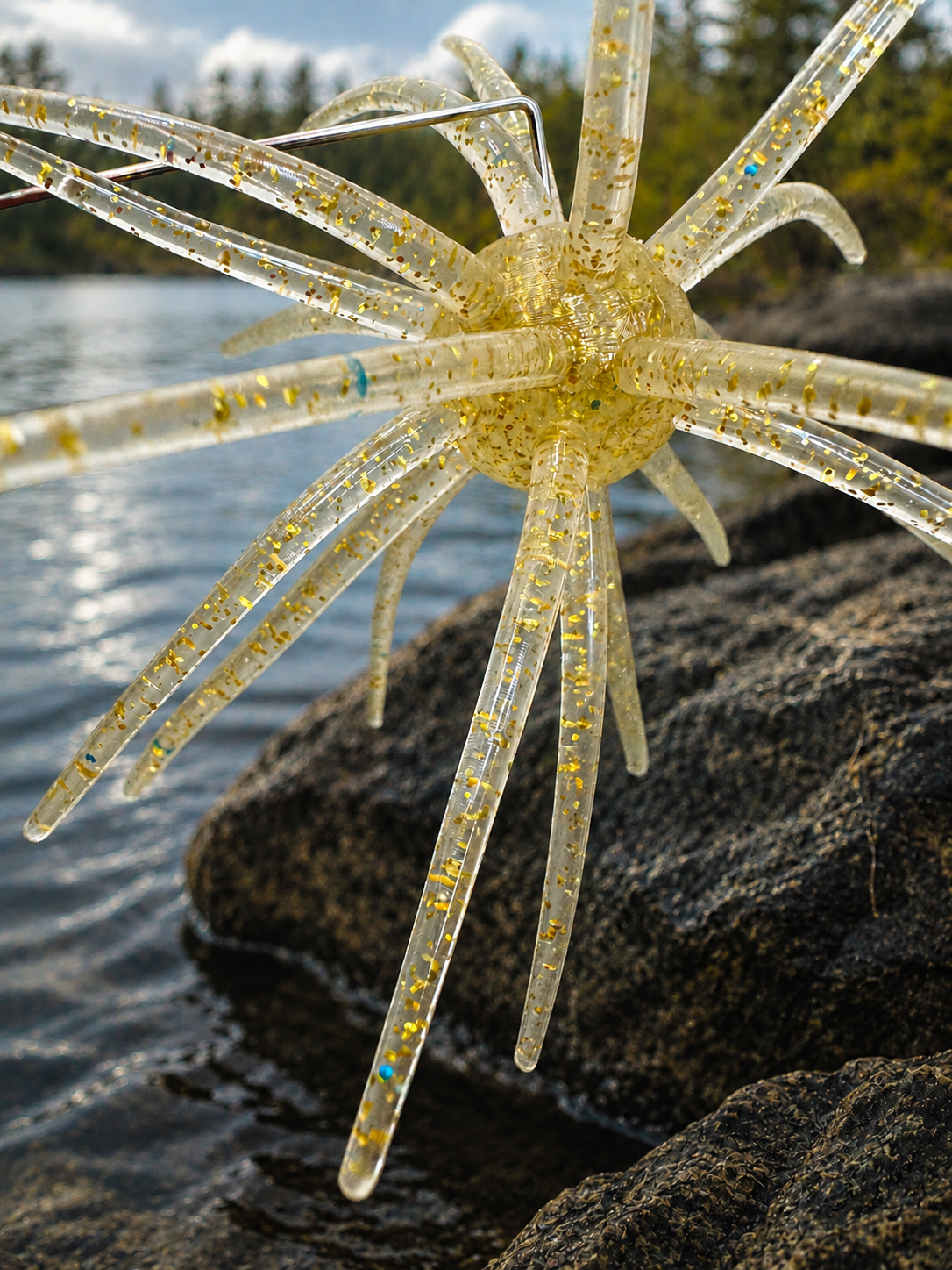 25mm Urchin Sand Gold Flake Floating TPE Soft Bait