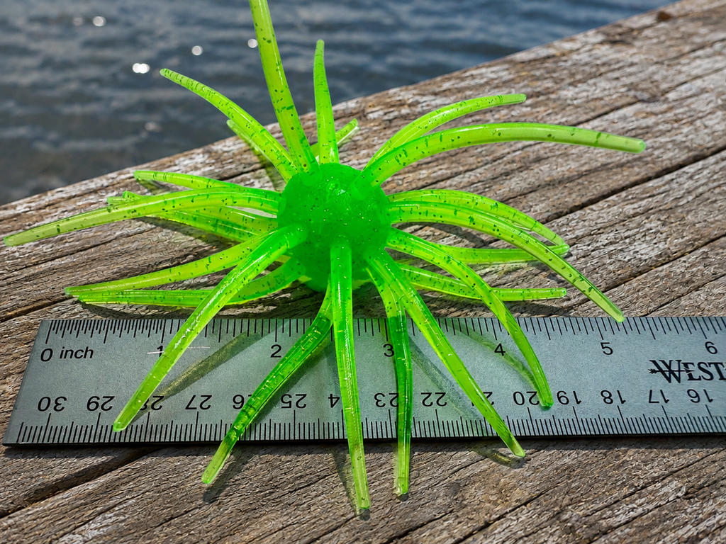 25mm Urchin Chartreuse Silver Flake Floating TPE Soft Bait