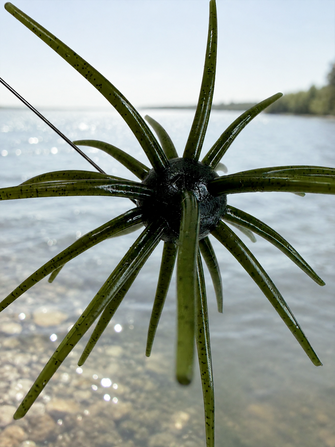 25mm Urchin Dark Green Pumpkin Green Flake Floating TPE Soft Bait