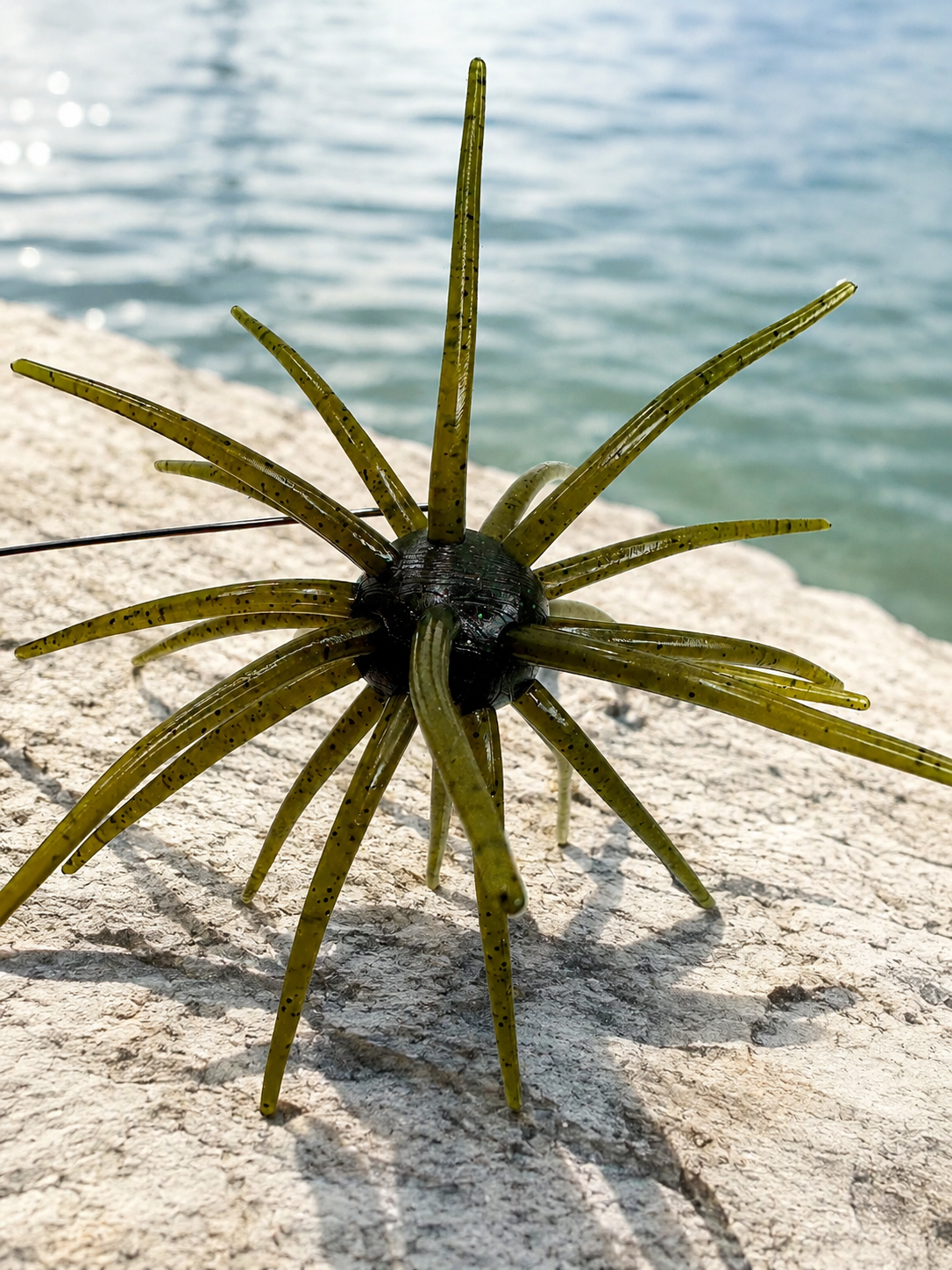 25mm Urchin Dark Green Pumpkin Black Blue Flake Floating TPE Soft Bait