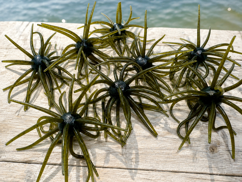 25mm Urchin Dark Green Pumpkin Black Blue Flake Floating TPE Soft Bait