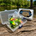 5 Catfish Pre-Tied Rigs Kit 6/0 Circle Hooks 30lb Line Floats Ready to Fish Tackle Box