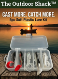 5pc Soft Plastic Fishing Lure Kit Paddle & Curly Tail Swimbaits w Hooks