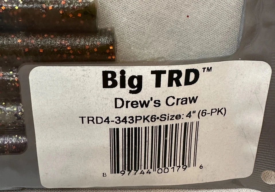 Z-Man Big TRD 4" Drew’s Craw 6pk Ned Rig Soft Plastic Bass Bait