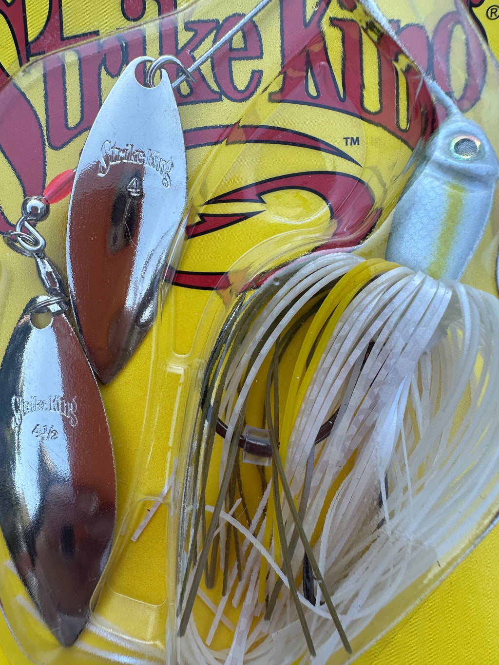 Strike King Premier Plus Spinnerbait 1/2 oz Double Willow Super White Silver Bas