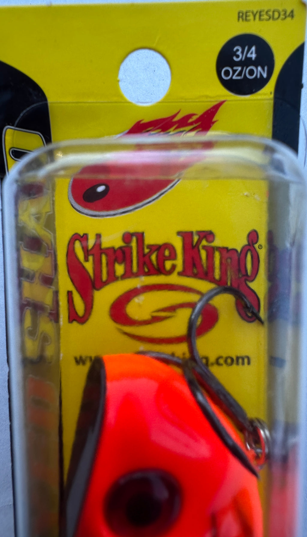 Strike King Red Eyed Shad 3/4 oz Lipless Crankbait Fire Craw Bass Lure NEW