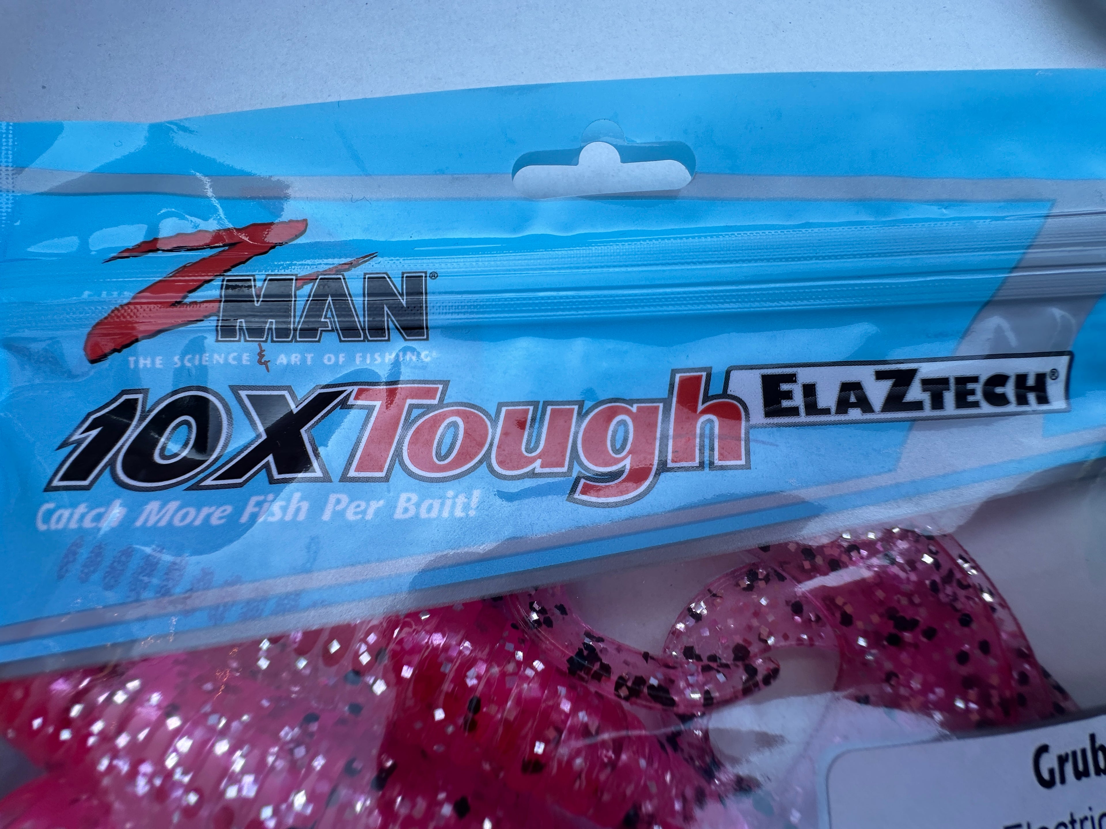 Z-Man GrubZ 9" Electric Pink 3 Pack ElaZtech Soft Plastic Grub Swimbait Lure