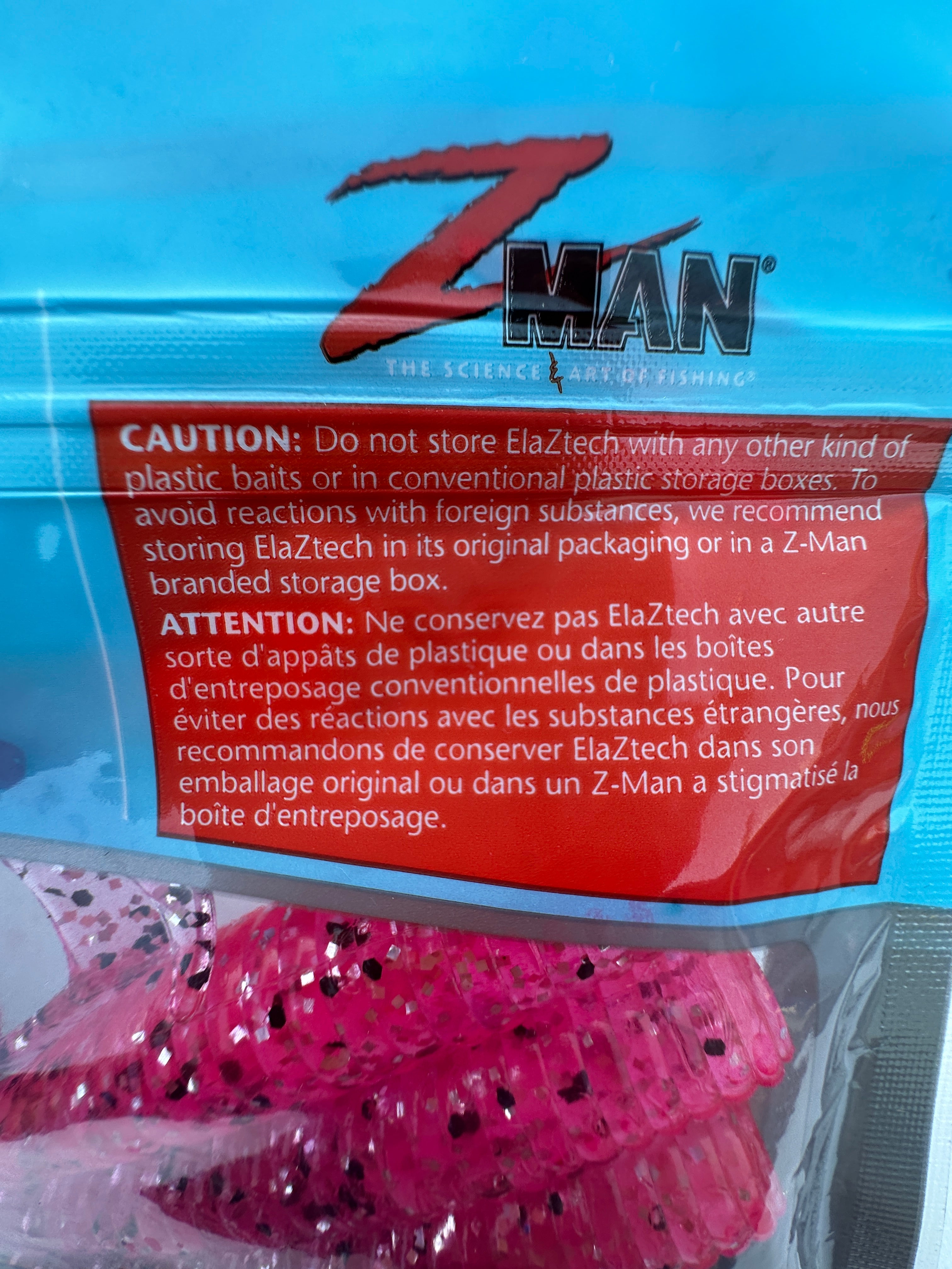 Z-Man GrubZ 9" Electric Pink 3 Pack ElaZtech Soft Plastic Grub Swimbait Lure