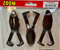 Zoom Frog Black Soft Plastic Bass Lures 3 Pack Topwater Fishing Bait