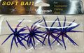 4 Pack Urchin Medium Soft Fishing Lures Sapphire Blue Bass Creature Baits