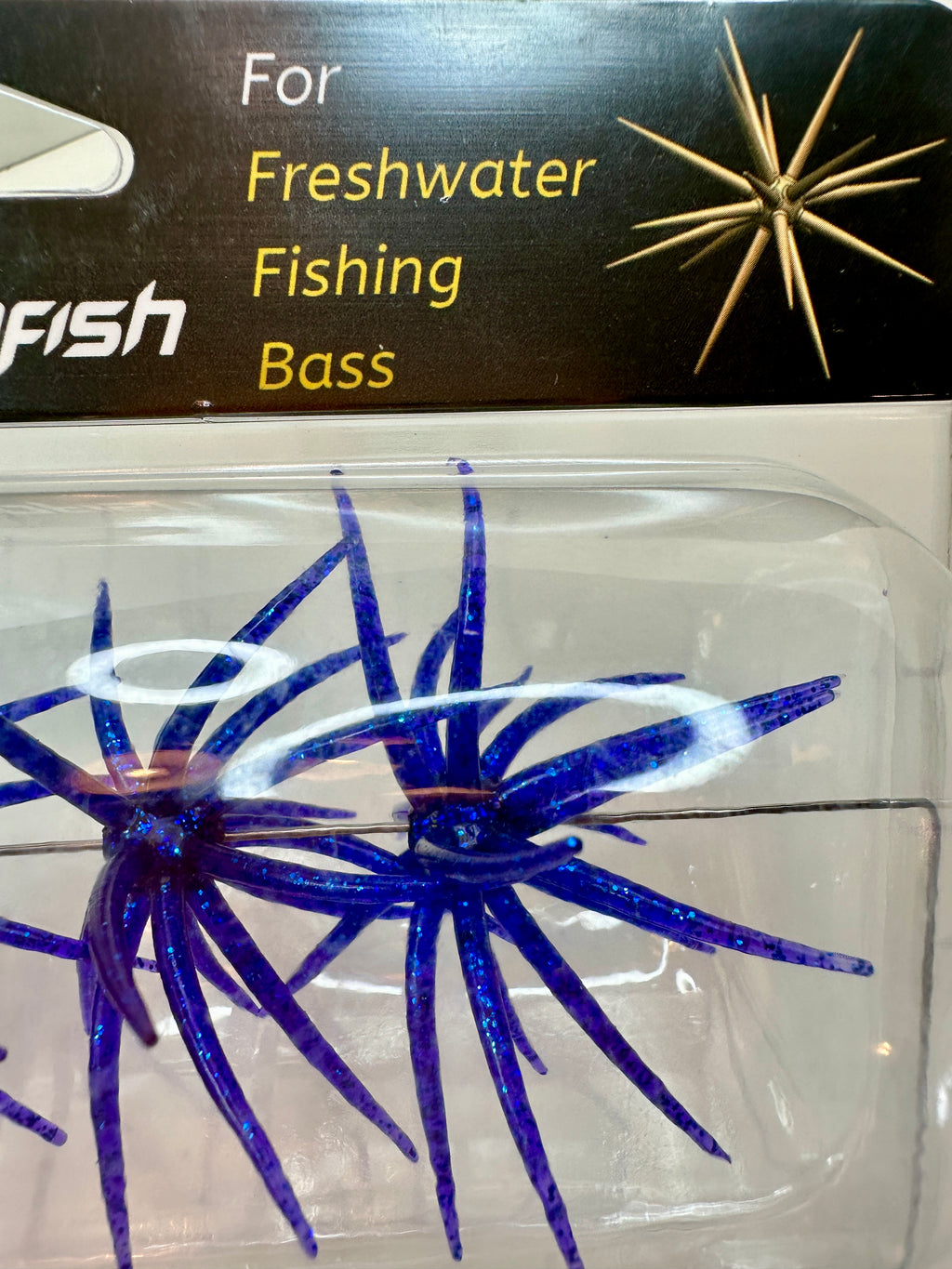 4 Pack Urchin Medium Soft Fishing Lures Sapphire Blue Bass Creature Baits