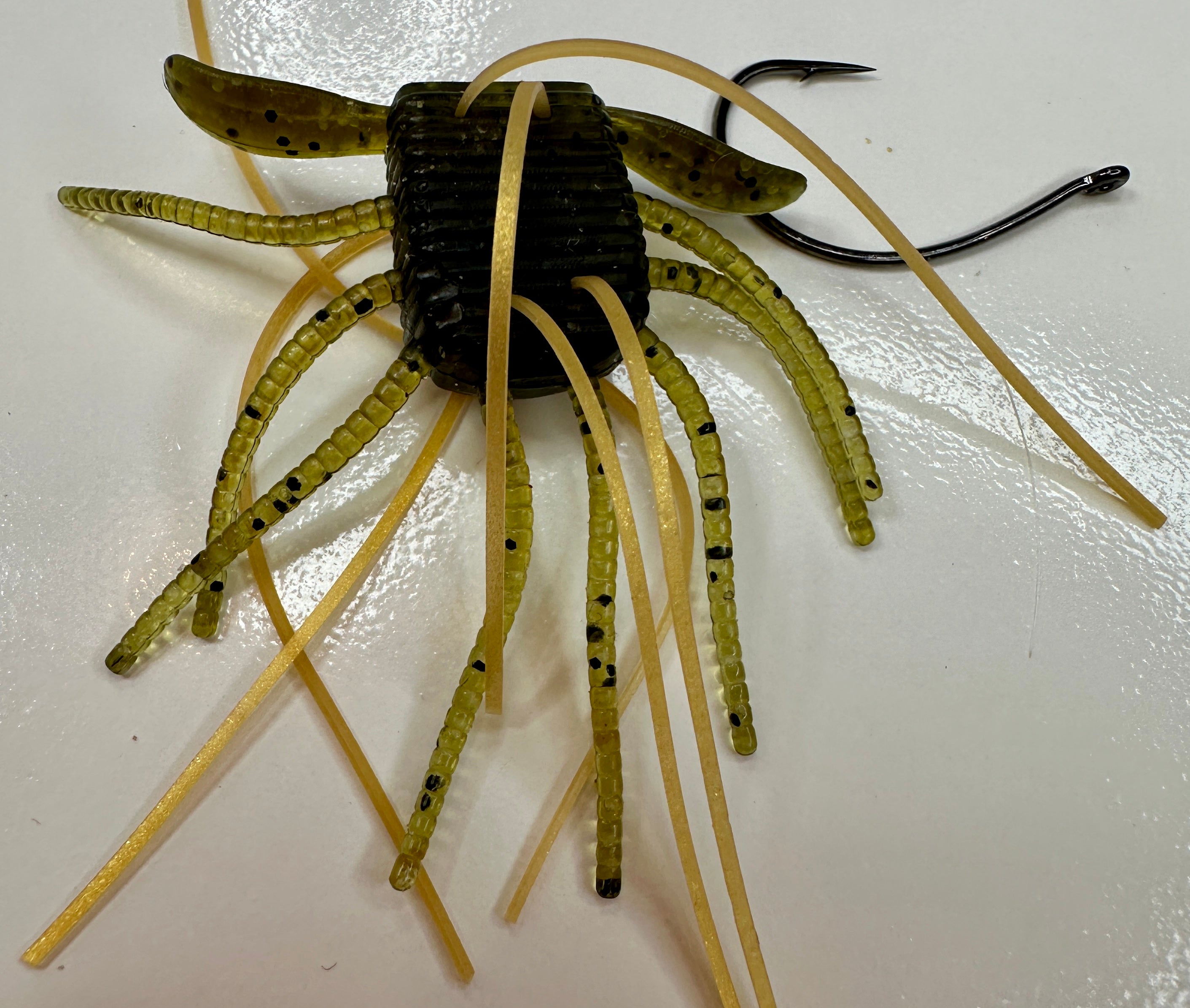 Fuzzy Bug Green Pumpkin Weedless Soft Fishing Lure w/ Hook Bass Finesse Bait