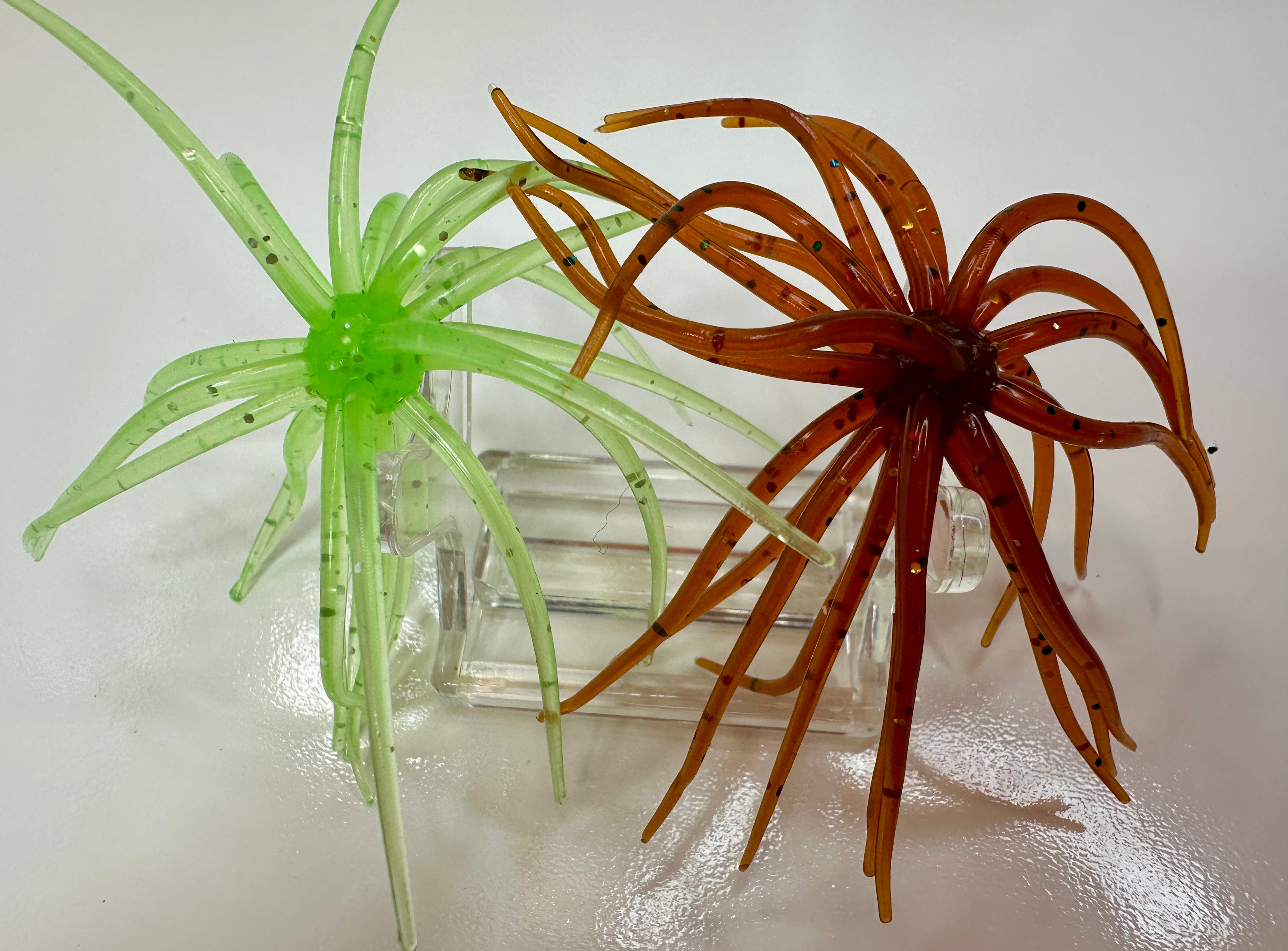 Urchin Soft Fishing Lure SMALL 2 Colors Lime Green or Brown Oxblood w/ Flake Bass