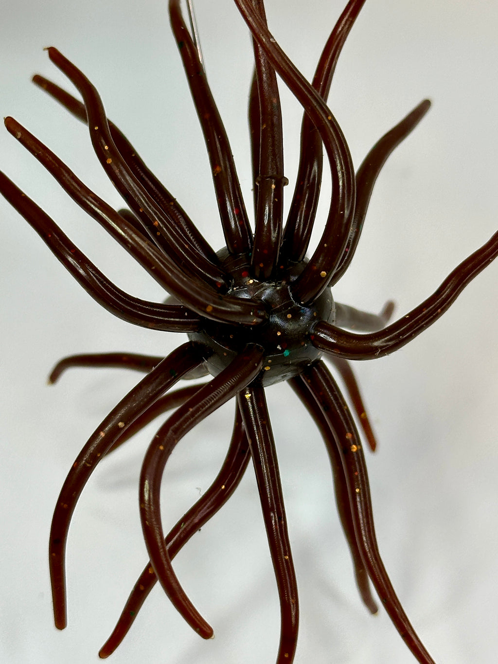 XL Urchin Soft Plastic Fishing Lure 12mm Dark Brown w/ Flake Bass Jig Trailer Creature Bait