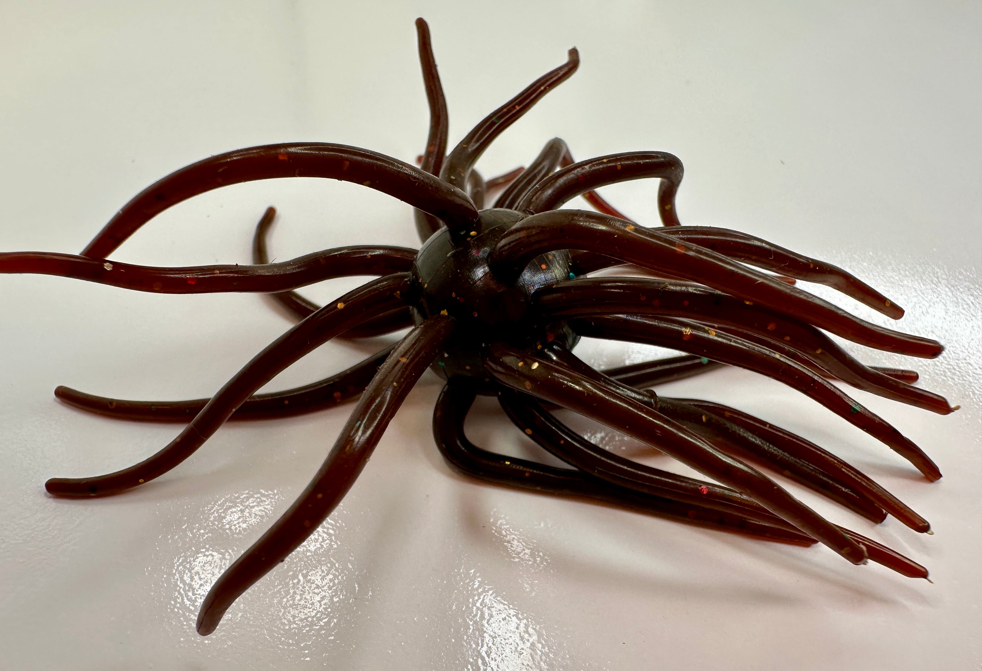 XL Urchin Soft Plastic Fishing Lure 12mm Dark Brown w/ Flake Bass Jig Trailer Creature Bait