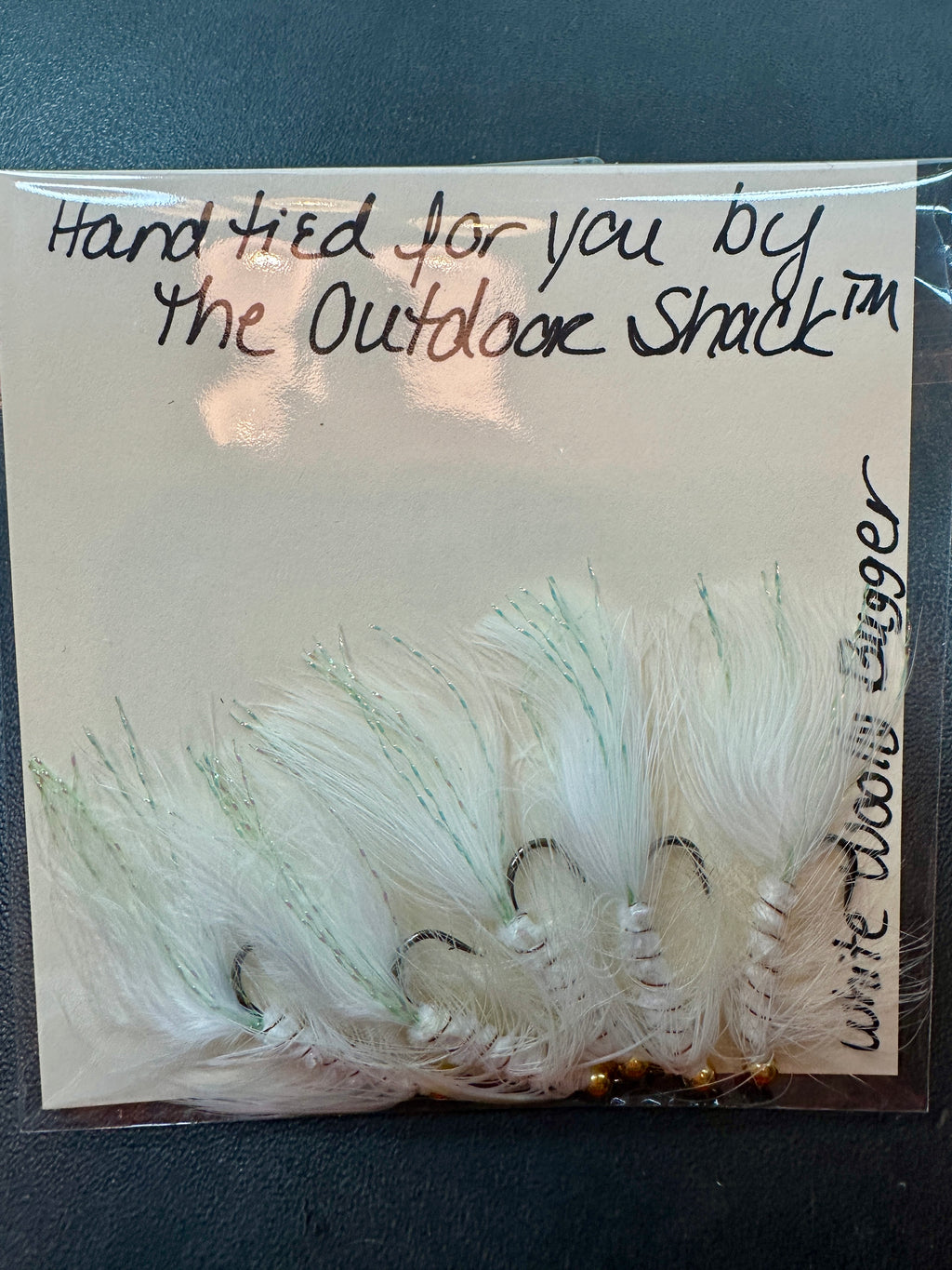 White Woolly Bugger Hand-Tied Fly Jigs Size 8 | 5 Pack Beadhead Streamer Flies