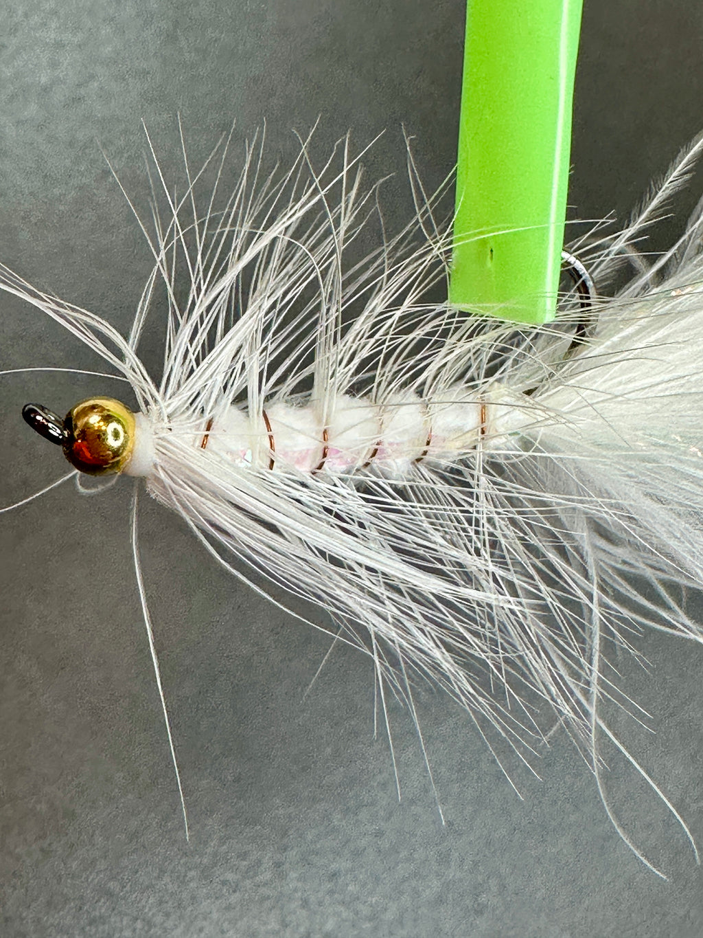 White Woolly Bugger Hand-Tied Fly Jigs Size 8 | 5 Pack Beadhead Streamer Flies