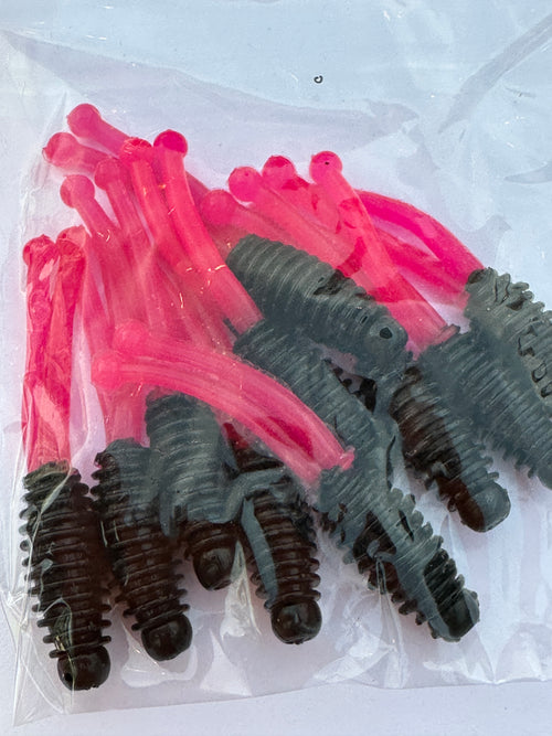 10 Piece Crappie Grub Split Tail Soft Plastic Bait Panfish Jig Lure 5 Colors